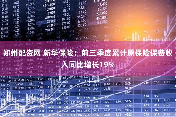 郑州配资网 新华保险：前三季度累计原保险保费收入同比增长19%